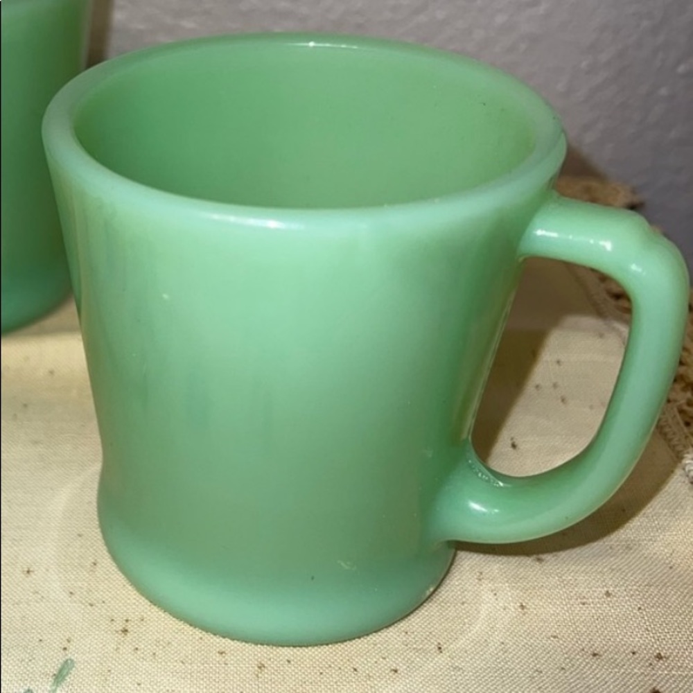 🔥 Jadeite FIRE KING Anchor Hocking USA “D” Handle Coffee Cup Mug NEW Vintage!🔥